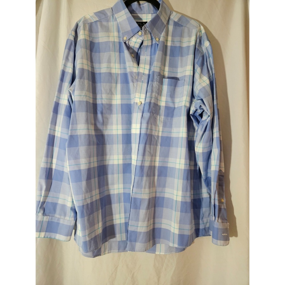 Jos.‎ A. Bank Traveler Collection Mens Size XL Plaid Tartan Long Sleeve Button